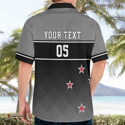 Custom New Zealand Cricket Hawaiian Shirt Black Cap Unbeatable LT05