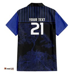 Custom Oceania Football NZ Auckland Hawaiian Shirt Minimal City Map Style LT9