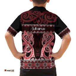 Kia Ora New Zealand Hawaiian Shirt Maori Language Week Whero Taniko Motif LT14