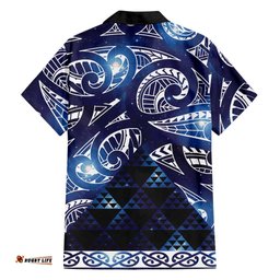 Matariki New Zealand Hawaiian Shirt NZ Niho Taniwha Maori New Year Blue Galaxy LT14
