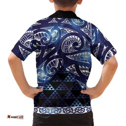 Matariki New Zealand Hawaiian Shirt NZ Niho Taniwha Maori New Year Blue Galaxy LT14