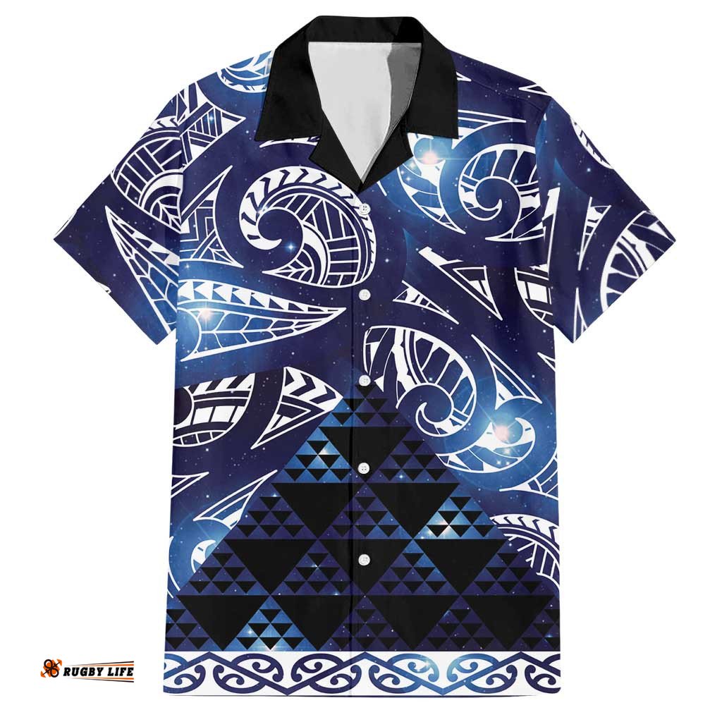 Matariki New Zealand Hawaiian Shirt NZ Niho Taniwha Maori New Year Blue Galaxy LT14