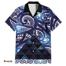 Matariki New Zealand Hawaiian Shirt NZ Niho Taniwha Maori New Year Blue Galaxy LT14