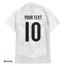 Custom New Zealand Football Hawaiian Shirt The Whites-Sporty T90 Style LT03