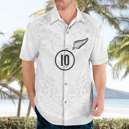 Custom New Zealand Football Hawaiian Shirt The Whites-Sporty T90 Style LT03