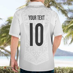 Custom New Zealand Football Hawaiian Shirt The Whites-Sporty T90 Style LT03