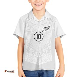 Custom New Zealand Football Hawaiian Shirt The Whites-Sporty T90 Style LT03