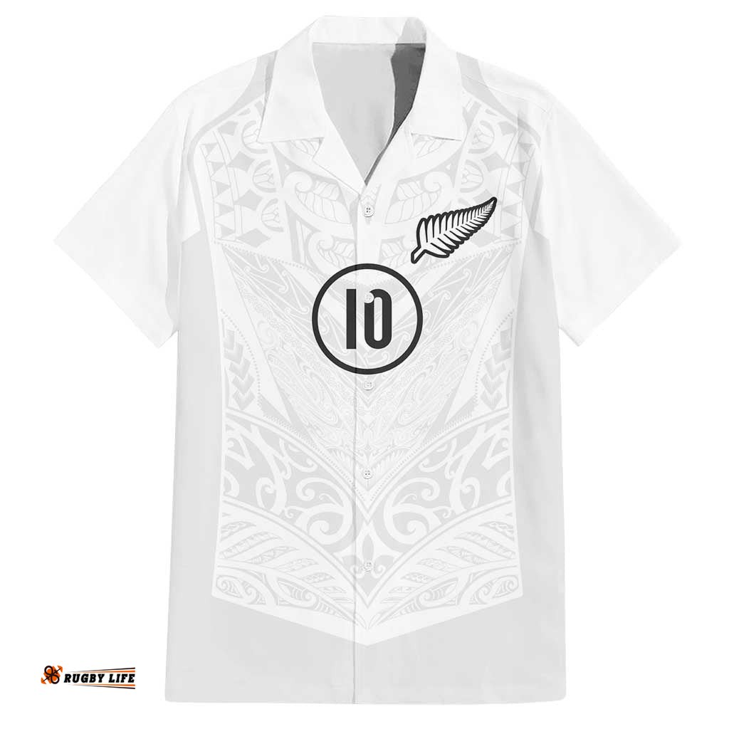 Custom New Zealand Football Hawaiian Shirt The Whites-Sporty T90 Style LT03