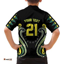 Custom Rugby Cook Islands Avaiki Hawaiian Shirt Black Kuki Airani Tribal Maori Inspired LT9