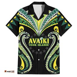 Custom Rugby Cook Islands Avaiki Hawaiian Shirt Black Kuki Airani Tribal Maori Inspired LT9