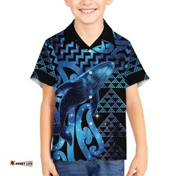 Humpback Whale Matariki New Zealand Hawaiian Shirt NZ Maori Paikea Poutama Luxury Blue LT14