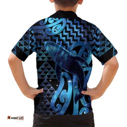 Humpback Whale Matariki New Zealand Hawaiian Shirt NZ Maori Paikea Poutama Luxury Blue LT14