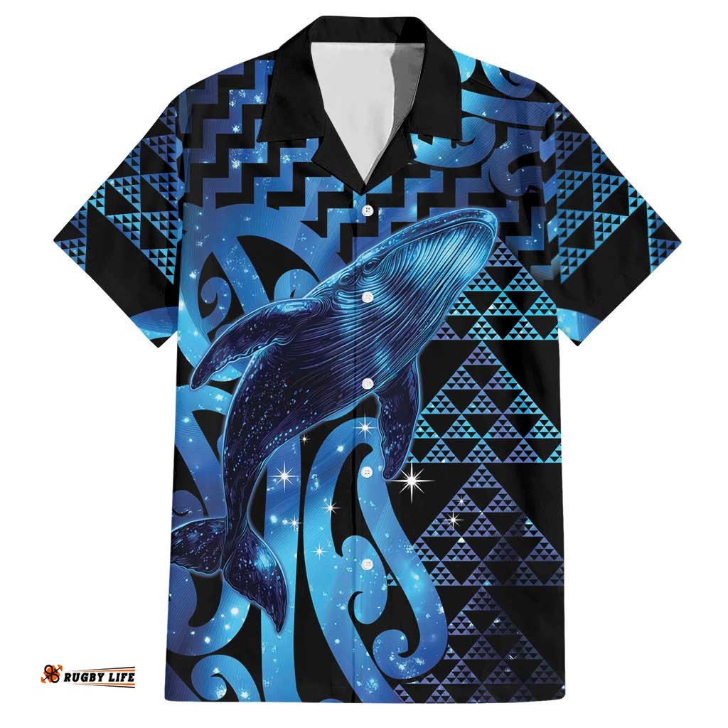 Humpback Whale Matariki New Zealand Hawaiian Shirt NZ Maori Paikea Poutama Luxury Blue LT14