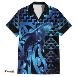 Humpback Whale Matariki New Zealand Hawaiian Shirt NZ Maori Paikea Poutama Luxury Blue LT14