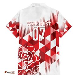 England Rugby Custom Hawaiian Shirt Crystalised Red Rose LT7