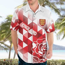 England Rugby Custom Hawaiian Shirt Crystalised Red Rose LT7