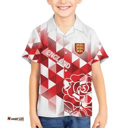 England Rugby Custom Hawaiian Shirt Crystalised Red Rose LT7