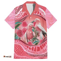 Indigenous Pink Galah Australia Hawaiian Shirt Australian Hakea Aboriginal Art Proud LT14