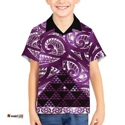 Matariki New Zealand Hawaiian Shirt NZ Niho Taniwha Maori New Year Purple Galaxy LT14
