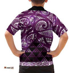 Matariki New Zealand Hawaiian Shirt NZ Niho Taniwha Maori New Year Purple Galaxy LT14