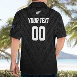 Custom Football New Zealand Hawaiian Shirt Aotearoa United Black Version LT01