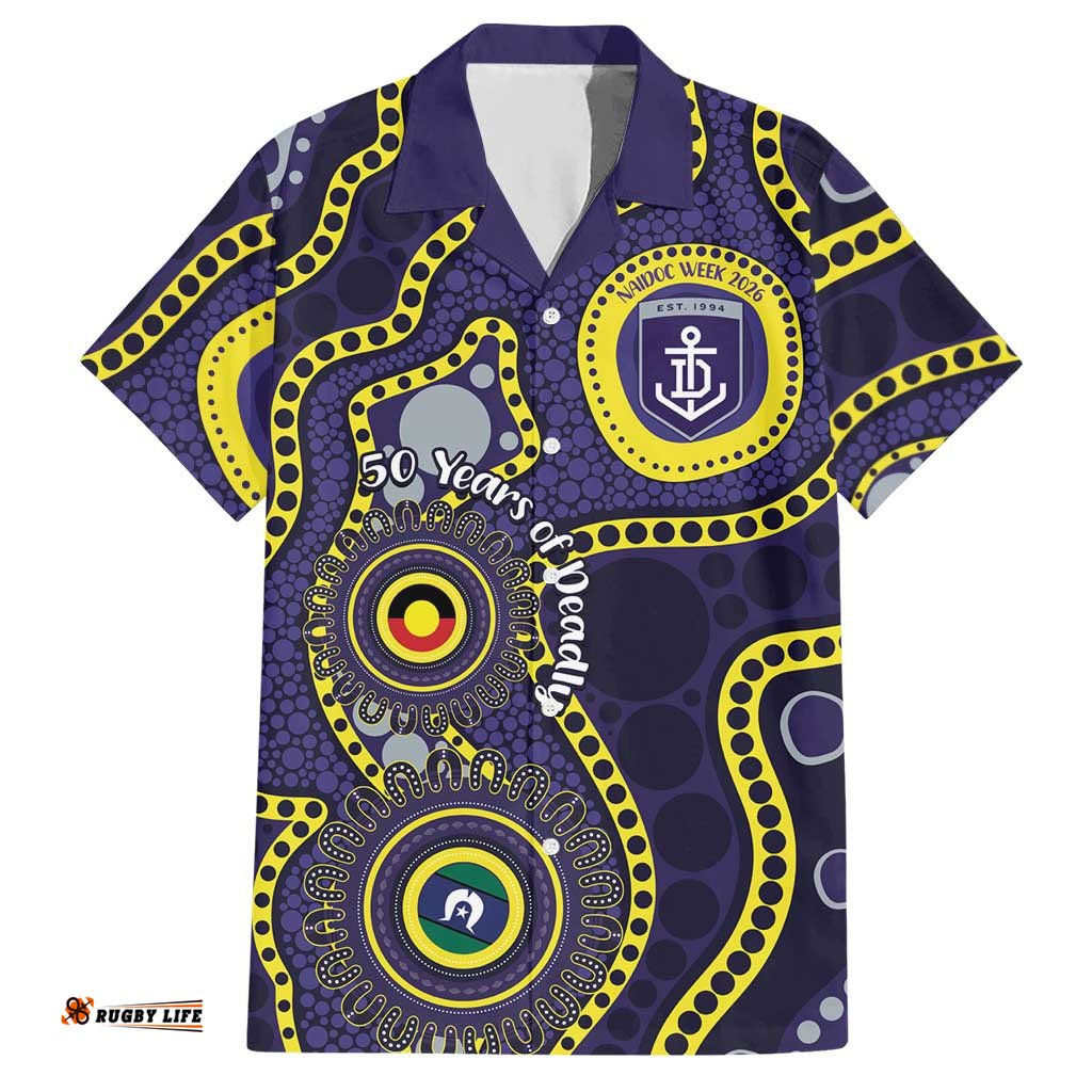 Dockers NAIDOC Week 2026 Personalised Hawaiian Shirt 50 Years of Deadly Aboriginal Art LT14