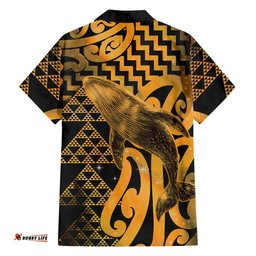 Humpback Whale Matariki New Zealand Hawaiian Shirt NZ Maori Paikea Poutama Luxury Gold LT14