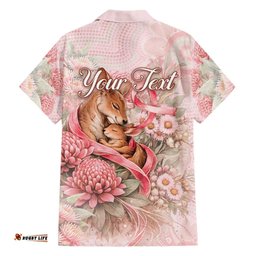 Personalised Breast Cancer Awareness Hawaiian Shirt Mother Kangaroo And Ribbon Hope DT05