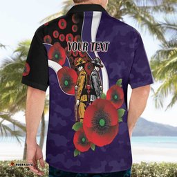 Fremantle Dockers ANZAC Personalised Hawaiian Shirt Lest We Forget Poppy Camo LT9