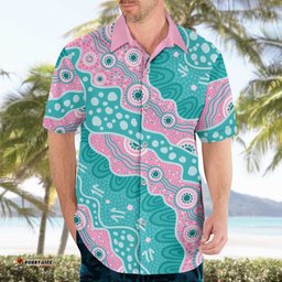 Hereditary Cancer Awareness Australia Indigenous Hawaiian Shirt Pink and Teal LT7