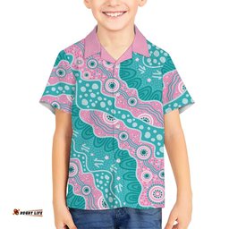 Hereditary Cancer Awareness Australia Indigenous Hawaiian Shirt Pink and Teal LT7