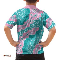 Hereditary Cancer Awareness Australia Indigenous Hawaiian Shirt Pink and Teal LT7