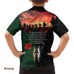 New Zealand and Australia ANZAC Day Hawaiian Shirt Lest We Forget Indigenous and Maori Pattern LT03