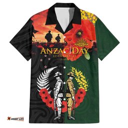 New Zealand and Australia ANZAC Day Hawaiian Shirt Lest We Forget Indigenous and Maori Pattern LT03