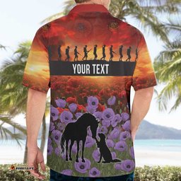 Personalised ANZAC Day Hawaiian Shirt Remembering the Animals of War LT19