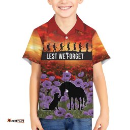 Personalised ANZAC Day Hawaiian Shirt Remembering the Animals of War LT19