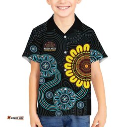 NAIDOC 50 Years of Deadly Hawaiian Shirt Sun Aboriginal Dot Art LT19