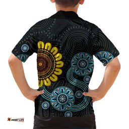 NAIDOC 50 Years of Deadly Hawaiian Shirt Sun Aboriginal Dot Art LT19