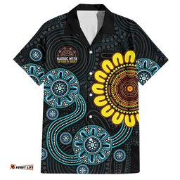 NAIDOC 50 Years of Deadly Hawaiian Shirt Sun Aboriginal Dot Art LT19