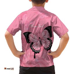 Personalised Australia Breast Cancer Awareness Hawaiian Shirt Pink Ribbon Butterfly Opal Pattern LT14