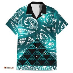 Matariki New Zealand Hawaiian Shirt NZ Niho Taniwha Maori New Year Cyan Galaxy LT14