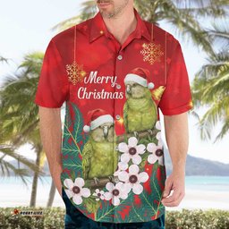 New Zealand Kakapo Christmas Hawaiian Shirt Owl Parrot Santa Sliver Fern Manuka - Red LT14