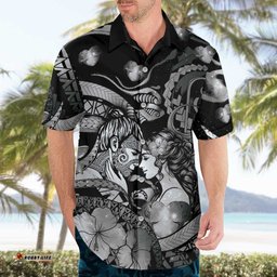 Personalised Maori Romantic Valentine Hawaiian Shirt The Hongi Kiss Black Galaxy DT05