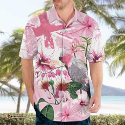Personalised Australia Day Hawaiian Shirt Pink Parrot Bird Opal Art LT9