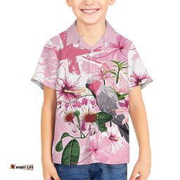 Personalised Australia Day Hawaiian Shirt Pink Parrot Bird Opal Art LT9