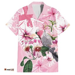 Personalised Australia Day Hawaiian Shirt Pink Parrot Bird Opal Art LT9