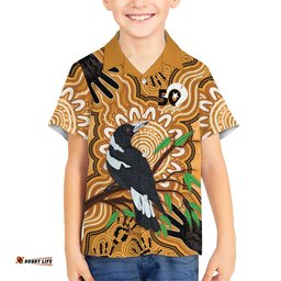 Personalised Australia Magpie NAIDOC Week 2026 Hawaiian Shirt 50 Years of Deadly Aboriginal Art LT14