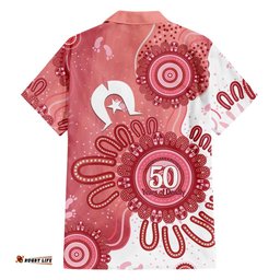 NAIDOC Week 2026 Hawaiian Shirt 50 Years Deadly Dhari Pink Aboriginal Art LT14