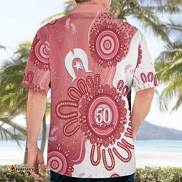 NAIDOC Week 2026 Hawaiian Shirt 50 Years Deadly Dhari Pink Aboriginal Art LT14