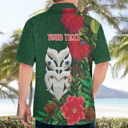 Maori Wheku Meri Kirihimete Personalised Hawaiian Shirt All Green Indigenous Maori Motif LT9